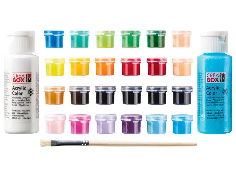 Marabu CREABOX Acrylfarben »Mini«, 27-teilig, inkl. Pinsel Neuheiten
