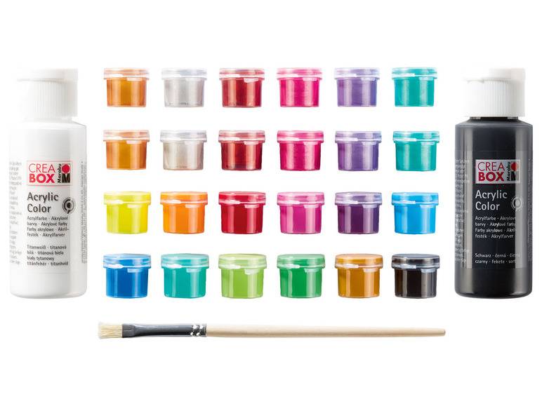 Marabu CREABOX Acrylfarben »Mini«, 27-teilig, inkl. Pinsel Neuheiten