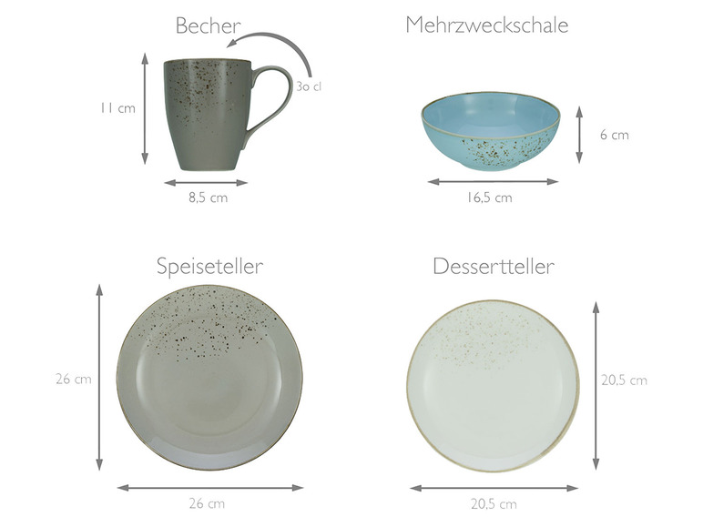 Creatable NATURE COLLECTION Skandinavien, Geschirrset Kombiservice 16 teilig Clearance-Verkauf