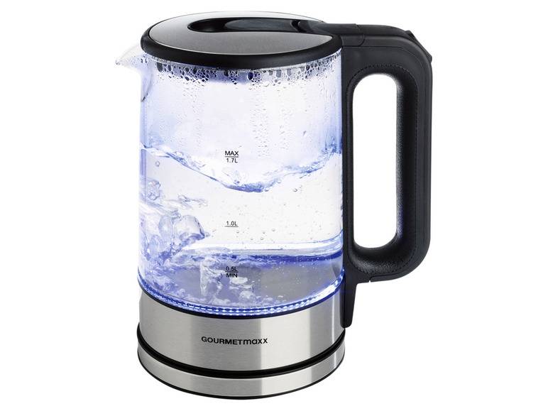 GOURMETmaxx Glas-Wasserkocher, 1,7 l, kabellos, LED Kostenloser Versand international
