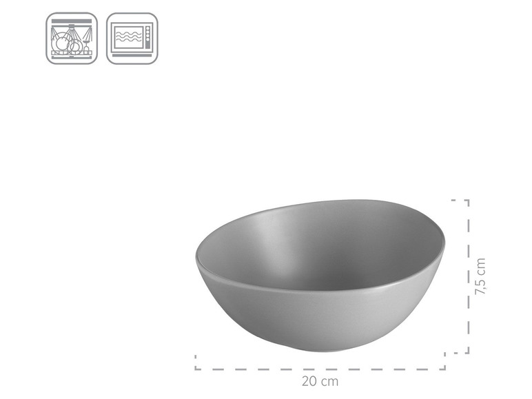 MÄSER Serie Glendale, Schalen Set 3-teilig, moderne hochwertige Servierschalen in verschiedenen Größen, Müslischale, Suppenschüssel, Salatschüssel, matt lasiert, Keramik, Schwarz / Weiß / Grau Im Verkauf