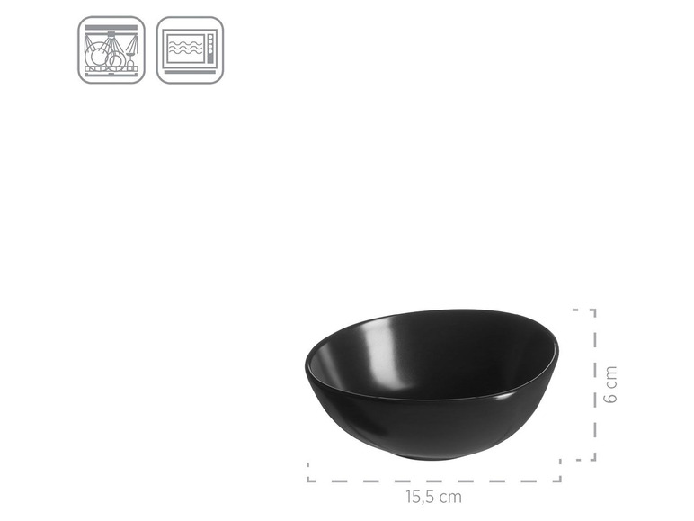 MÄSER Serie Glendale, Schalen Set 3-teilig, moderne hochwertige Servierschalen in verschiedenen Größen, Müslischale, Suppenschüssel, Salatschüssel, matt lasiert, Keramik, Schwarz / Weiß / Grau Im Verkauf