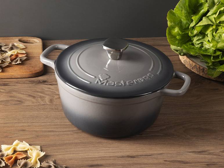Masterpro Kasserolle, Gusseisen, mit Deckel, Ø 27 cm Online