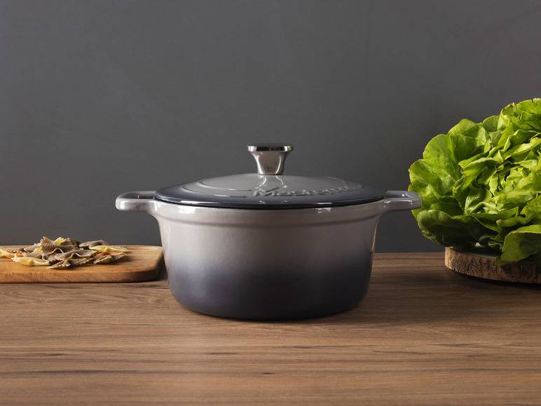 Masterpro Kasserolle, Gusseisen, mit Deckel, Ø22 cm Großer Ausverkauf