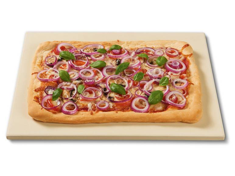 ERNESTO® Pizzastein eckig + ECHTWERK Pizzabesteck Set "Bari" Begrenztes Angebot