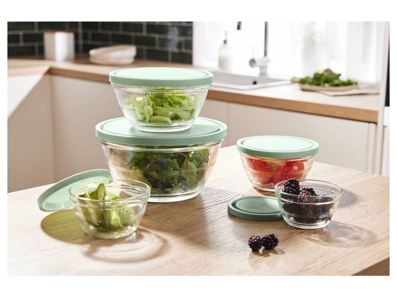 ERNESTO® Glasschüssel-Set, 5 Stück 50% Rabatt für begrenzte Zeit
