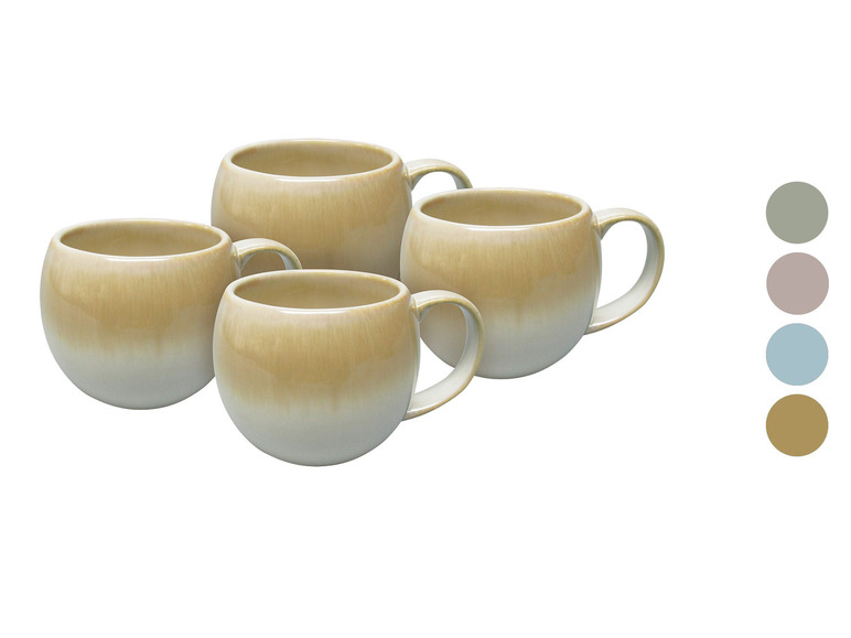 vanWell Kaffeebecher 4erSet bauchig ca. 50cl Steingut Super Sparpreis