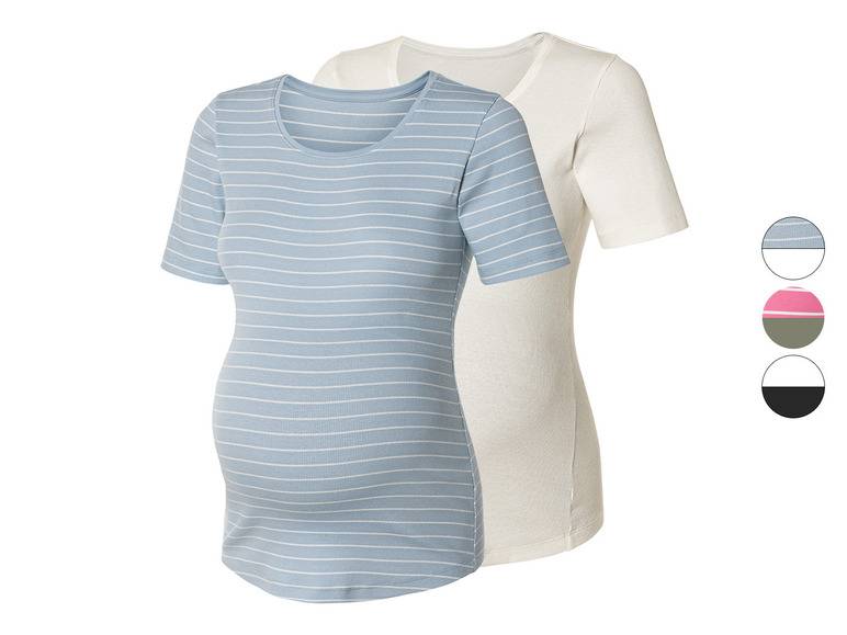 esmara® Damen Umstands-T-Shirts, 2 Stück, in modischer Ripp-Qualität Bis zu 55% Rabatt