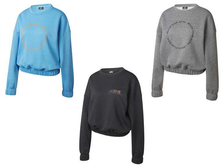 CRIVIT Damen Sweatpullover, modisch kurz geschnitten