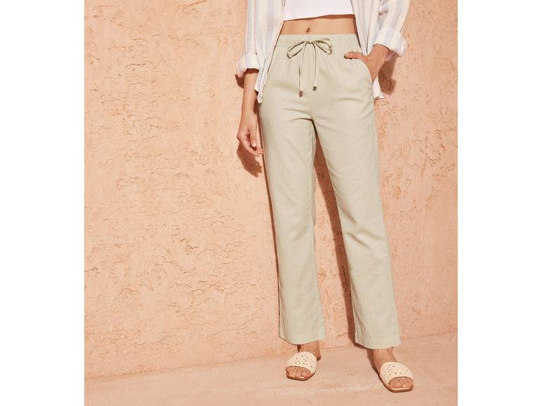 esmara® Damen Leinenhose, hohe Leibhöhe Kostenloser Versand international