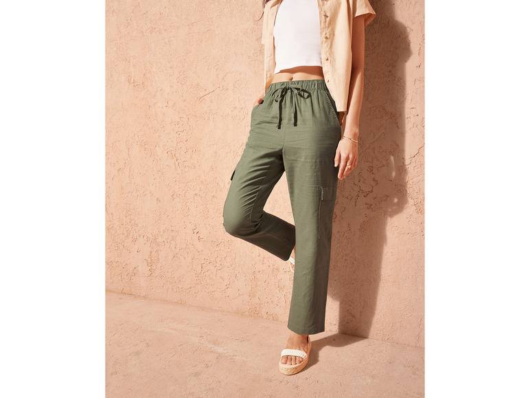 esmara® Damen Leinenhose, hohe Leibhöhe Kostenloser Versand international