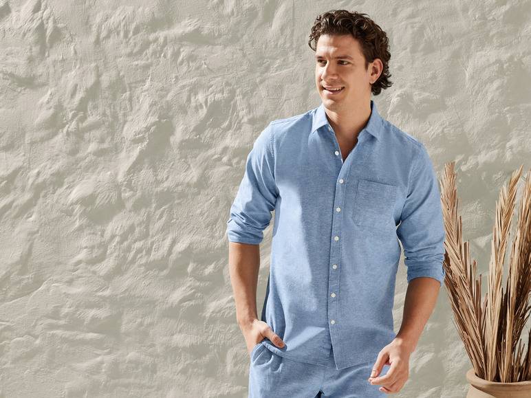 LIVERGY® Herren Leinenhemd mit Kentkragen 50% Rabatt für begrenzte Zeit