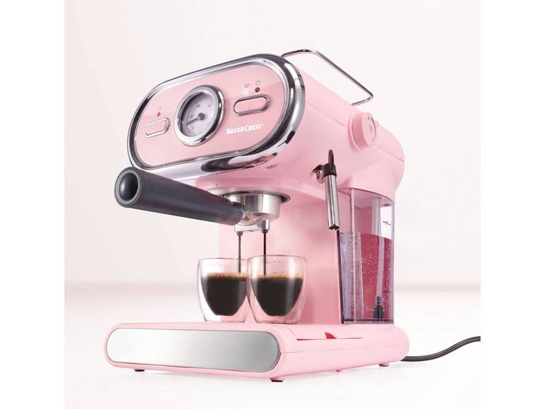 SILVERCREST® KITCHEN TOOLS Espressomaschine/Siebträger Pastell rosa SEM 1100 D3 + Elektrische Kaffeemühle »SKME 180 C1«, 180 W Kostenlose Rückgabe