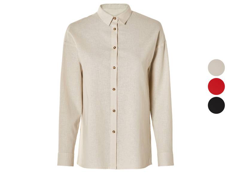 esmara® Damen Leinenbluse, leger geschnitten Clearance-Verkauf