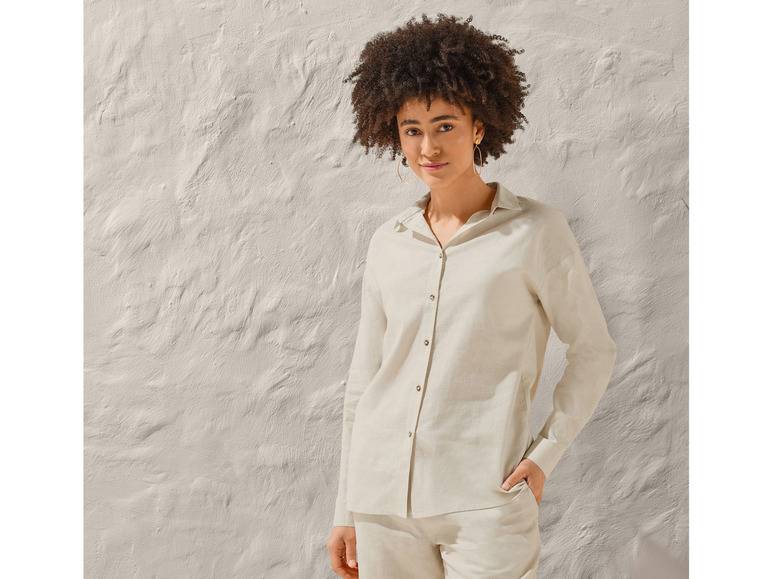 esmara® Damen Leinenbluse, leger geschnitten Clearance-Verkauf