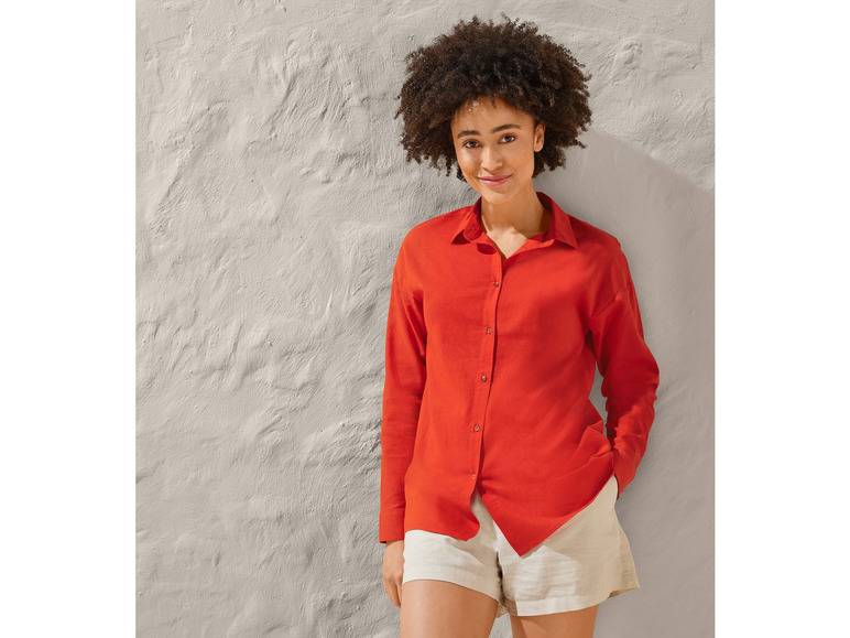 esmara® Damen Leinenbluse, leger geschnitten Clearance-Verkauf