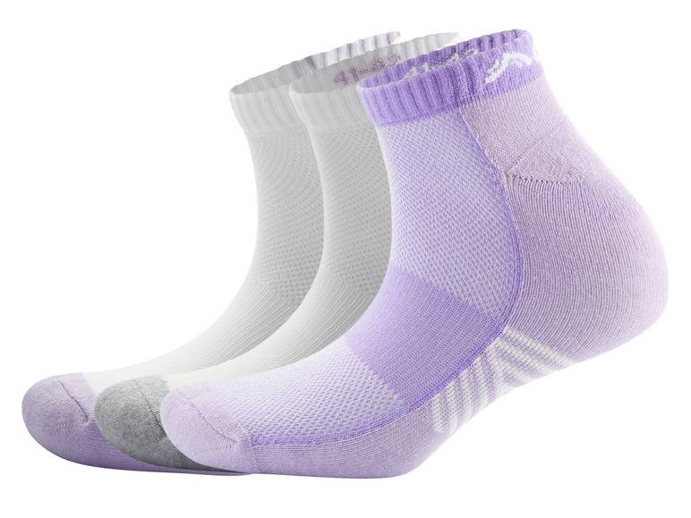 CRIVIT Damen Sport-Sneakersocken, 3 Paar, mit Baumwolle Begrenzt auf 3 Tage