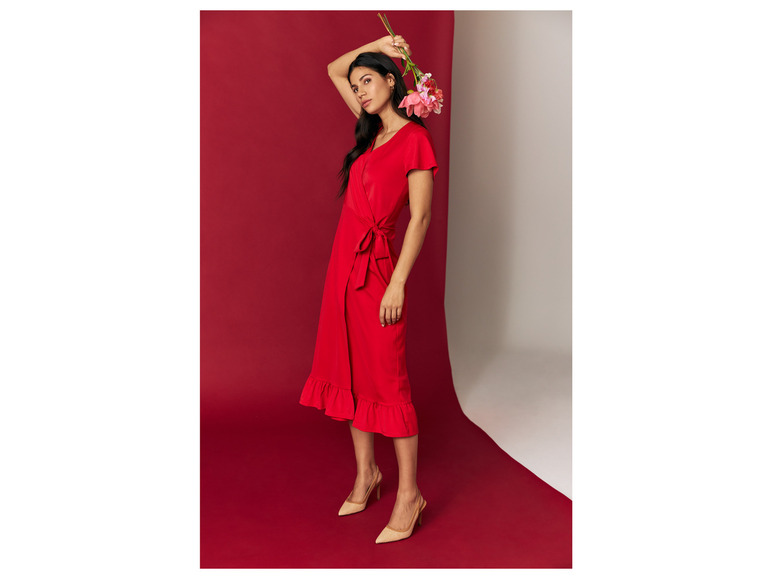 esmara® Damen Wickelkleid mit verspielten Volants Sonderangebot