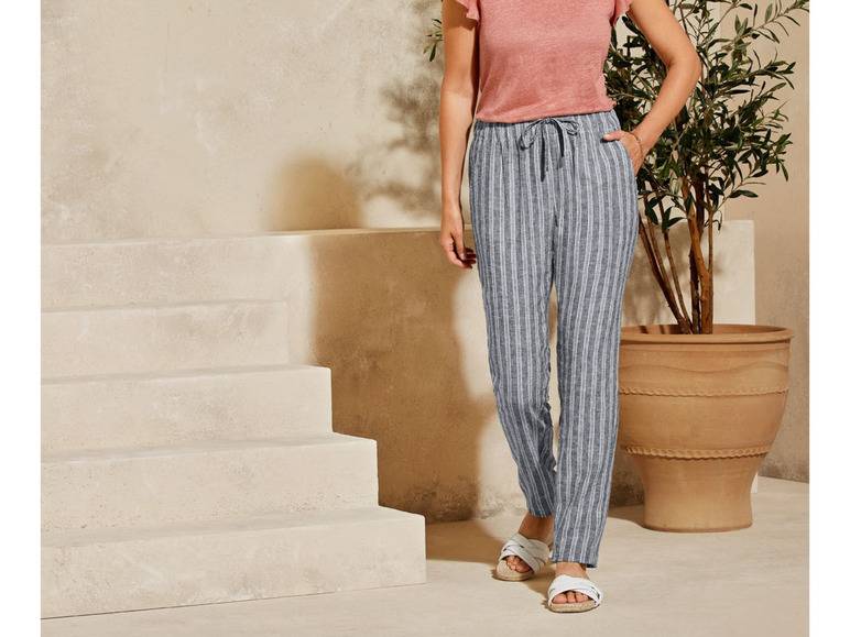 esmara® Damen Leinenhose mit Gummizugbund und Bindeband Versandkostenfrei