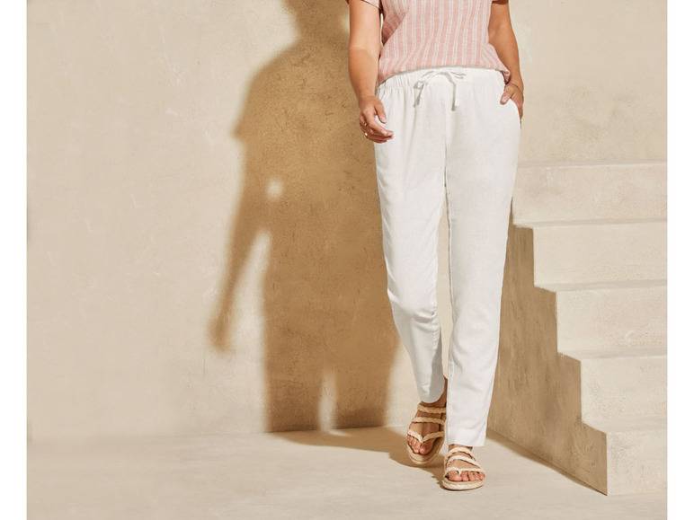 esmara® Damen Leinenhose mit Gummizugbund und Bindeband Versandkostenfrei