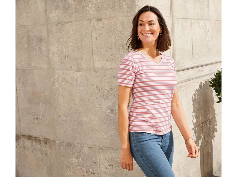 esmara® Damen T-Shirt, 2 Stück, mit hohem Baumwollanteil Weihnachtsangebot