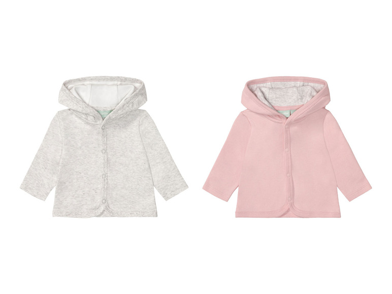 lupilu® Baby Sweatjacke, 2 Stück, aus reiner Bio-Baumwolle Kostenlose Rückgabe