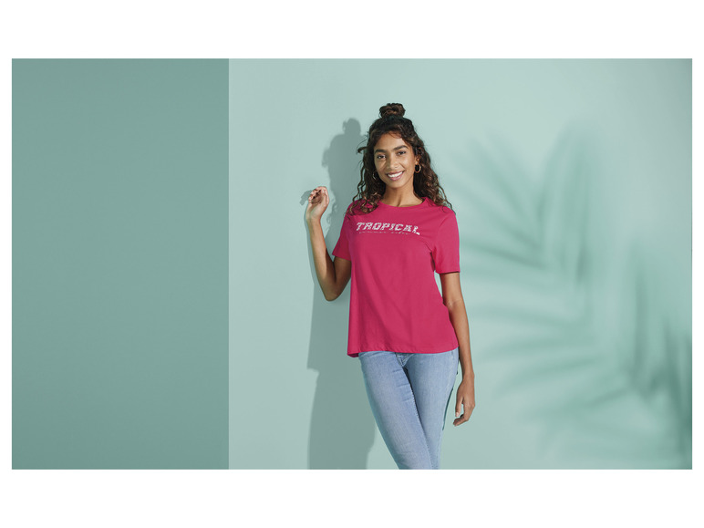 esmara® Damen T-Shirt, tailliert geschnitten, mit Print Super Rabatt