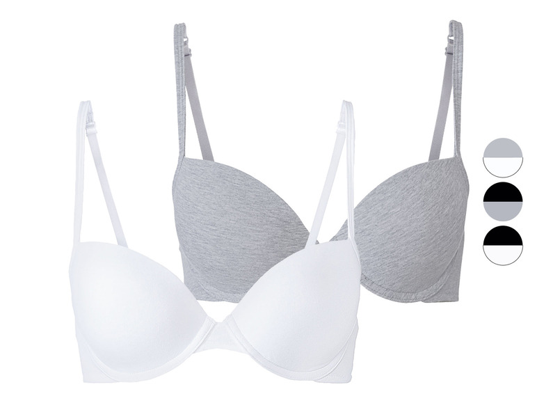esmara® Damen Bügel BH, 2 Stück, mit hohem Baumwollanteil Fabrikladen