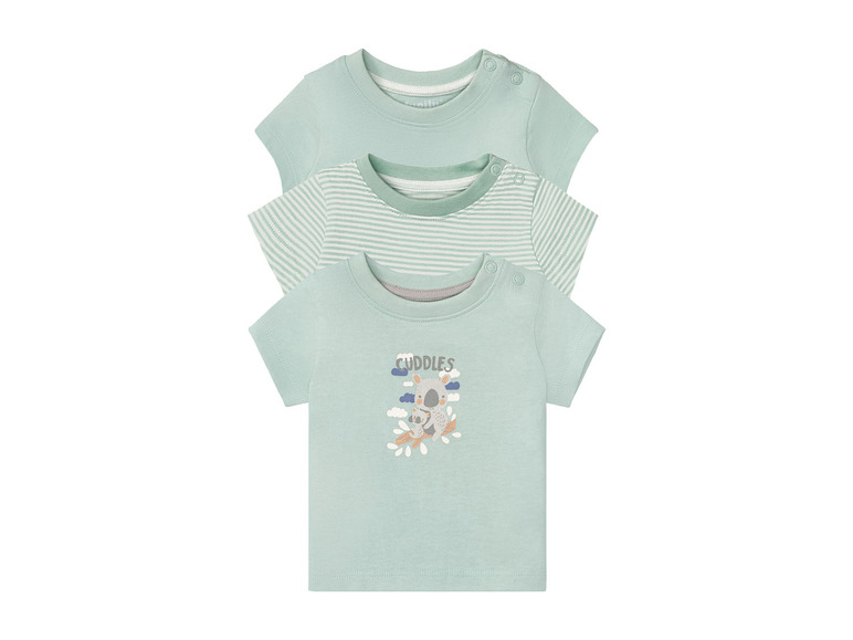 lupilu® Baby T-Shirt, 3 Stück, mit Bio-Baumwolle Kostenloser Versand