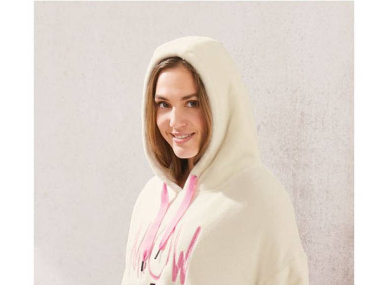 esmara® Damen Plüsch-Kleid mit Kapuze und Teddyplüsch Begrenztes Angebot