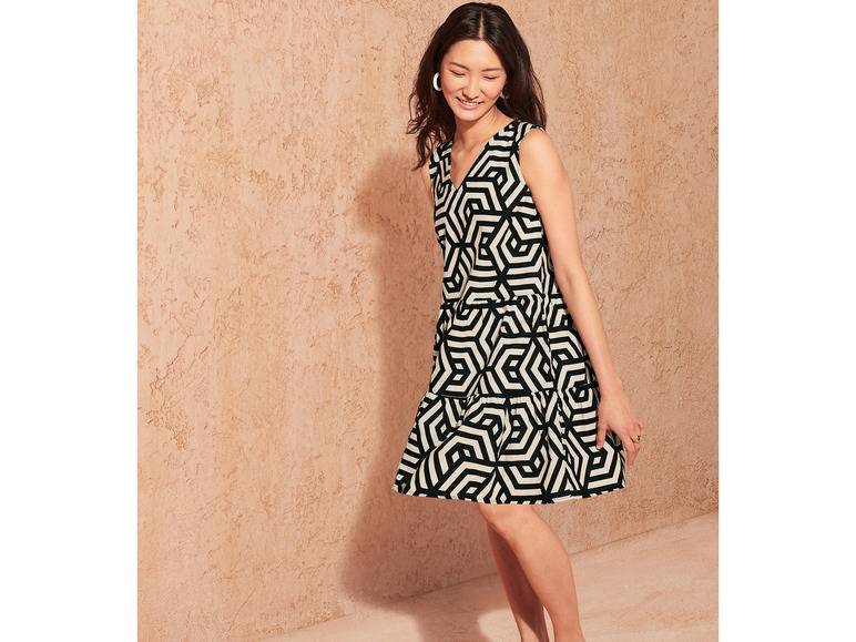 esmara® Damen Leinenkleid mit V-Ausschnitt Black Friday