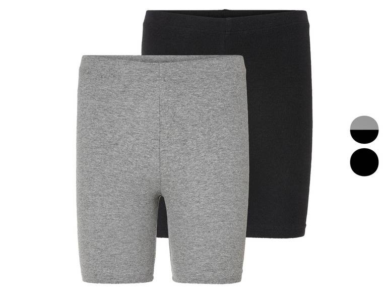 esmara® Damen Radlerhose, 2 Stück, mit Gummizugbund