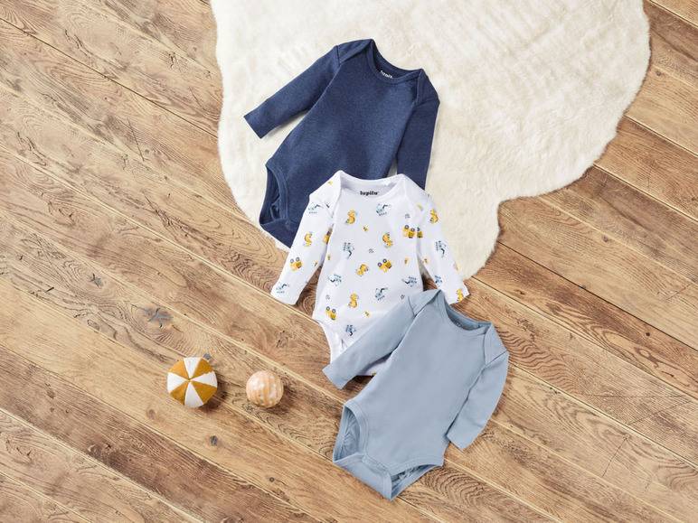 lupilu® Baby Bodies, 3 Stück, aus reiner Baumwolle Riesige Rabatte