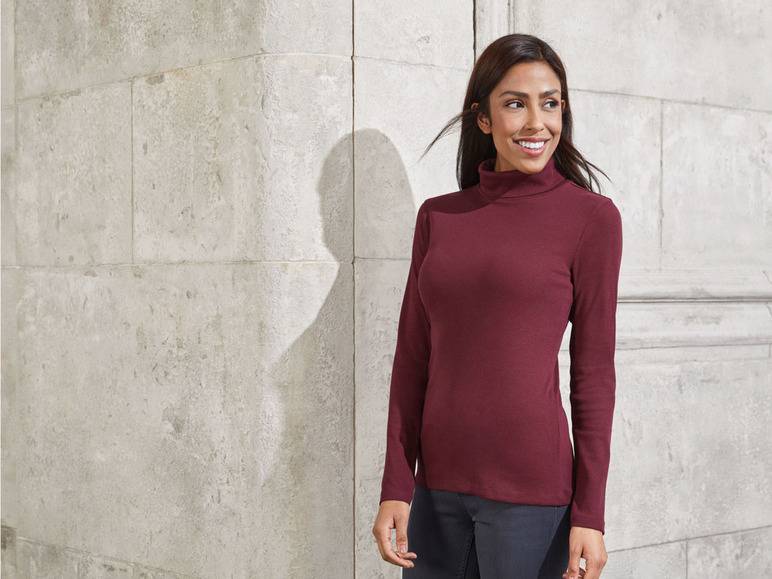 esmara® Damen Rollkragenshirts, 2 Stück, figurbetont geschnitten Online
