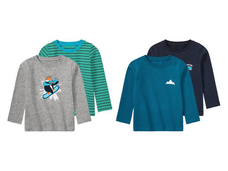 lupilu® Kleinkinder Thermo-Langarmshirts, 2 Stück, mit Print Fabrikverkauf