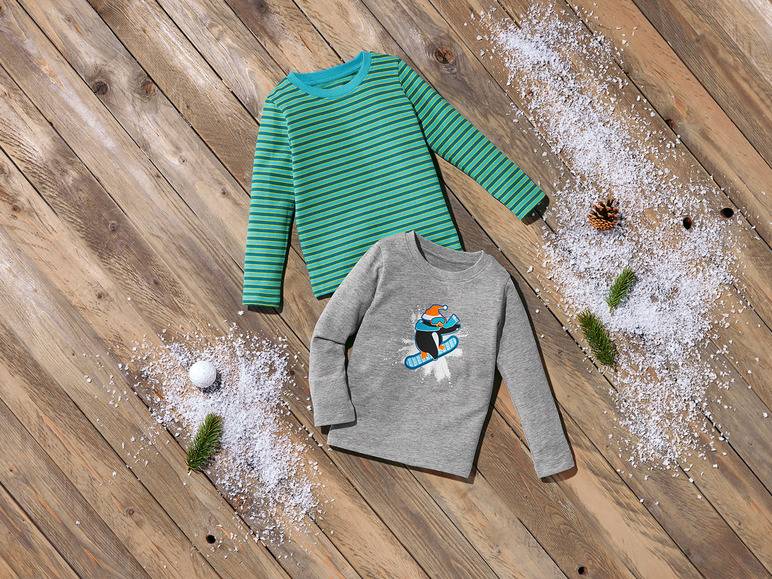 lupilu® Kleinkinder Thermo-Langarmshirts, 2 Stück, mit Print Fabrikverkauf