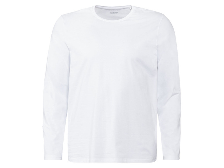 LIVERGY® Herren Langarmshirts, 2 Stück, aus reiner Baumwolle 2025