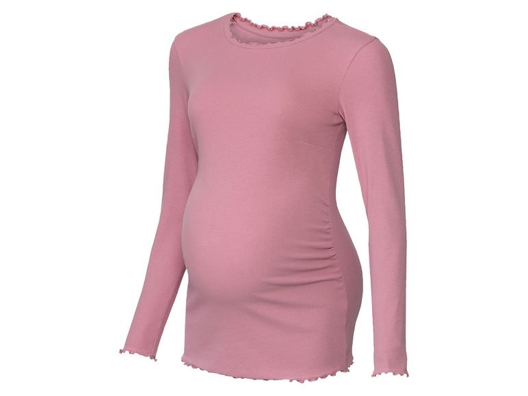esmara® Damen Umstandslangarmshirt mit seitlicher Raffung Großer Ausverkauf