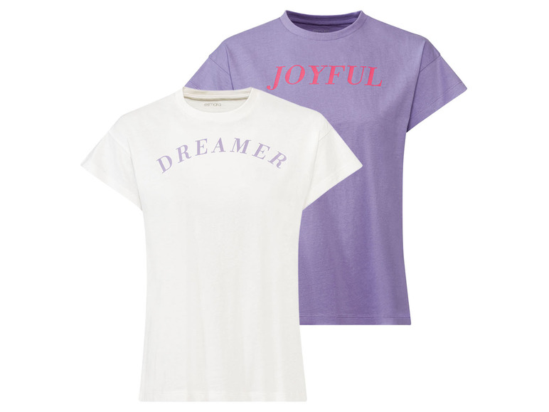 esmara® Damen T-Shirts, 2 Stück, aus reiner Baumwolle Osterangebot