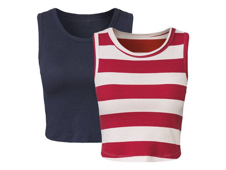 esmara® Damen Crop-Tops, 2 Stück, in Ripp-Qualität Jubiläumsangebot
