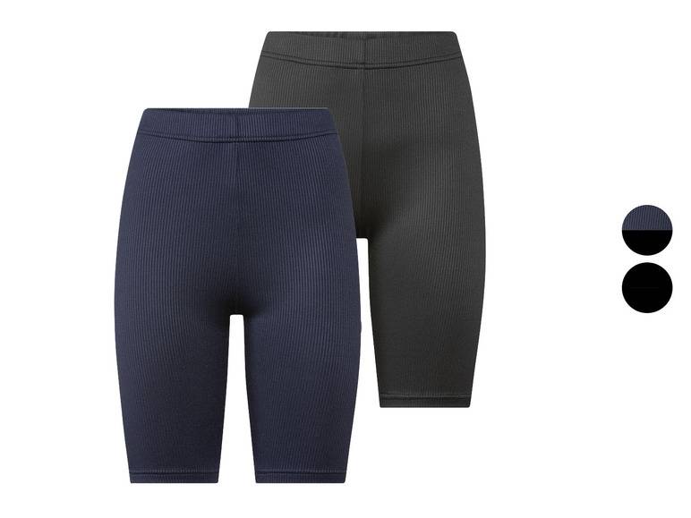 esmara® Damen Radlerhosen, 2 Stück, gerippt