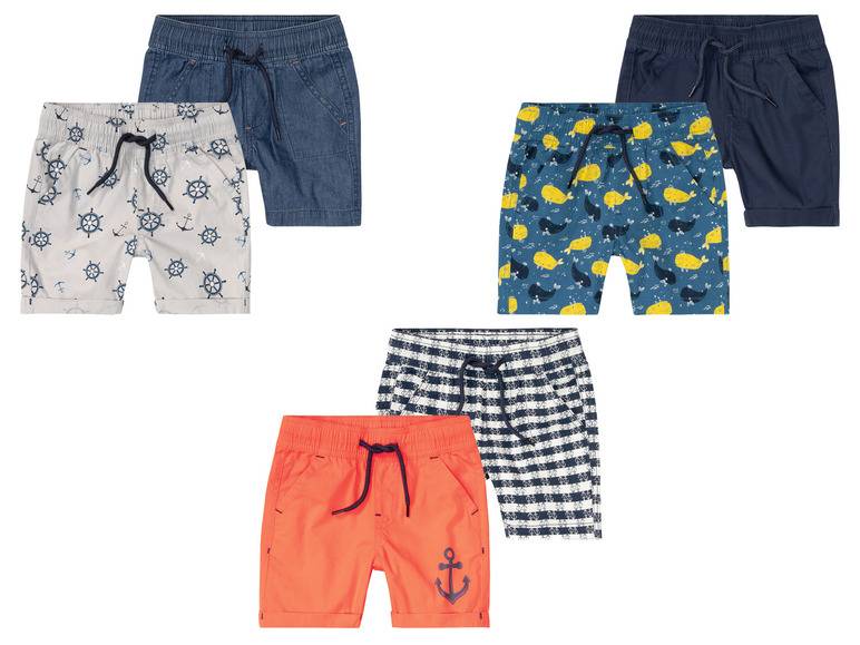 lupilu® Kleinkinder Shorts, 2 Stück, mit Gummizugbund