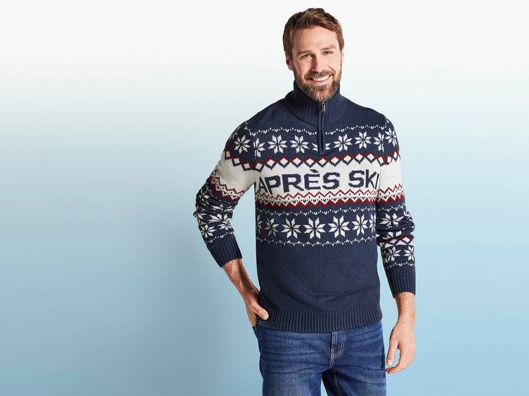 LIVERGY® Herren Stricktroyer mit Norwegermuster Nur für heute