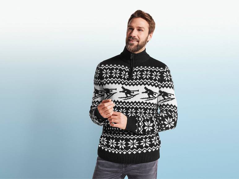 LIVERGY® Herren Stricktroyer mit Norwegermuster Nur für heute