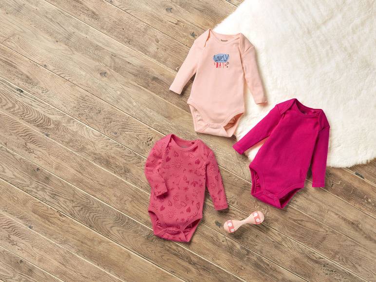 lupilu® Baby Bodies, 3 Stück, aus reiner Baumwolle Speichern exportieren