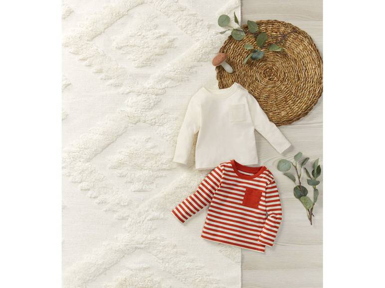 lupilu® Baby Langarmshirts, 2 Stück, aus reiner Bio-Baumwolle Versandkostenfrei