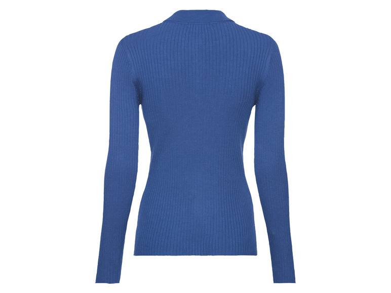 esmara® Damen Rippstrick-Pullover, mit Polokragen und Reißverschluss Tiefpreis