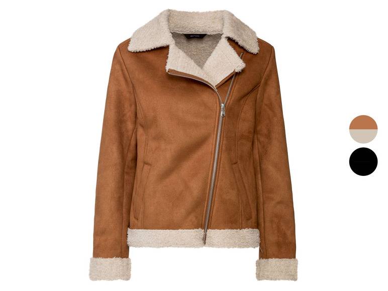 esmara® Damen Bikerjacke, Lammfellimitat, mit Reißverschluss Sonderangebot der Fabrik