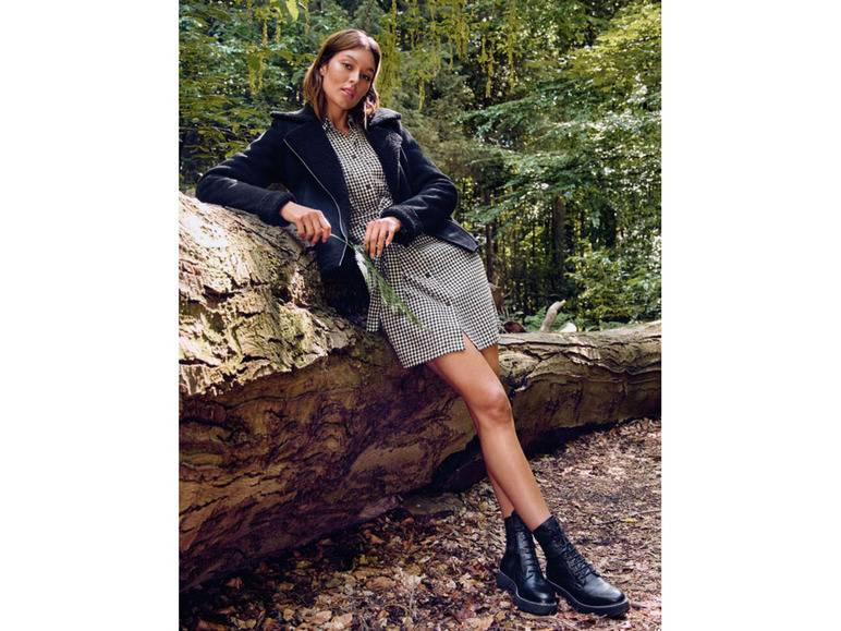 esmara® Damen Bikerjacke, Lammfellimitat, mit Reißverschluss Sonderangebot der Fabrik