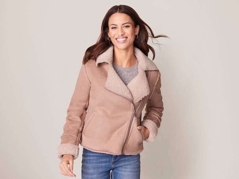 esmara® Damen Bikerjacke aus Lammfellimitat Clearance-Verkauf